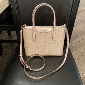 NWOT Kate spade rose gold glitter purse